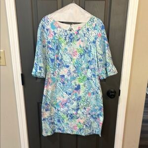 Lilly Pulitzer Blue and Pink Tropical Dress
